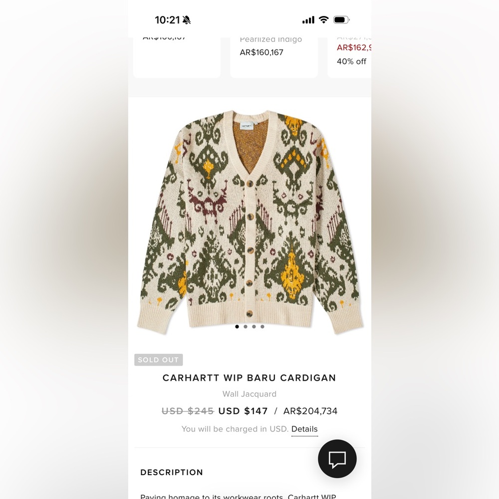 Unknown Brand Beige Patterned Button-Up Women's S… - image 4